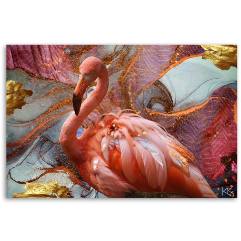 Obraz, Różowy flaming abstrakcja - 60x40