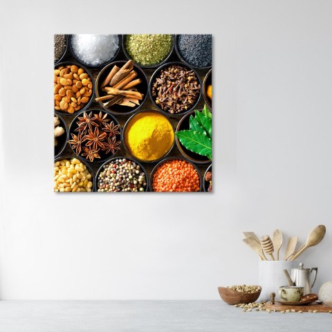 Obraz na płótnie, Kuchenne przyprawy - 30x30