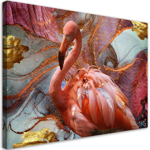 Obraz na płótnie, Różowy flaming abstrakcja - 60x40