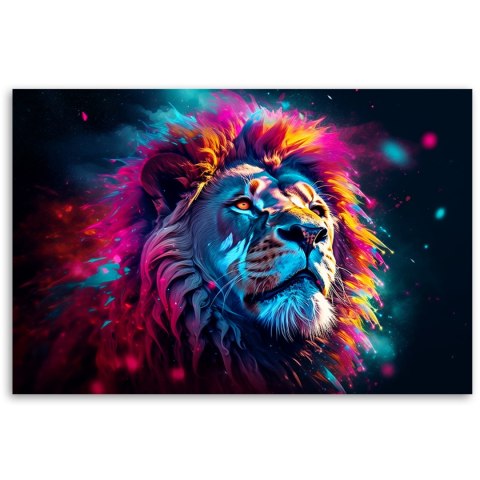 Obraz, Neon Lew Zwierzę Afryka - 100x70