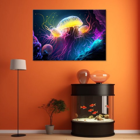Obraz, Meduza pod wodą - 120x80