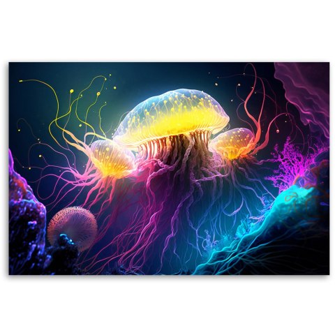 Obraz, Meduza pod wodą - 120x80