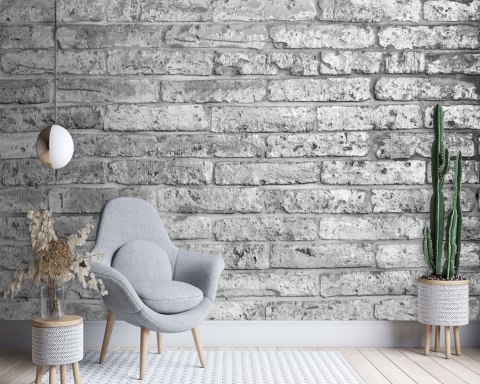 Fototapeta, Mur z szarych cegieł - 200x140