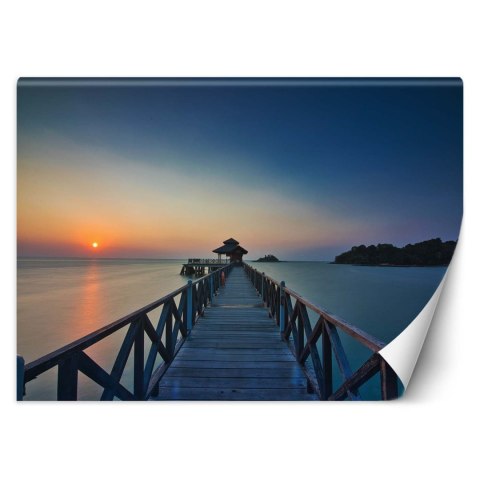 Fototapeta, Zachód słońca pomost - 400x280