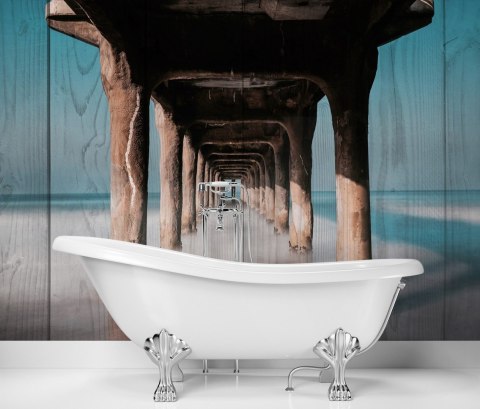Fototapeta, Tunel drewniany pod molo - 100x70