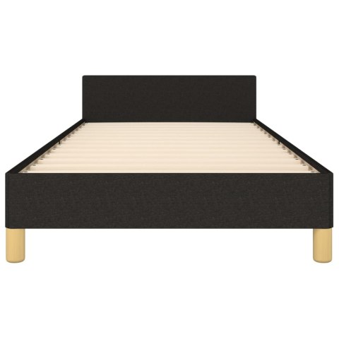 Rama łóżka z zagłówkiem, czarna, 90x200 cm, obita tkaniną
