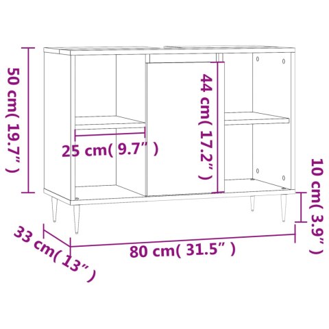 Szafka pod umywalkę, dąb sonoma, 80x33x60 cm