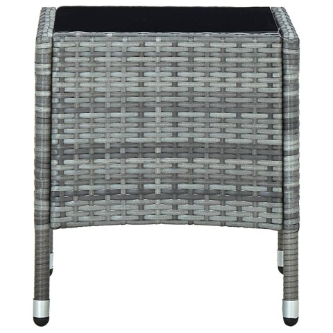 Stolik ogrodowy, szary, 40 x 40 x 45 cm, rattan PE
