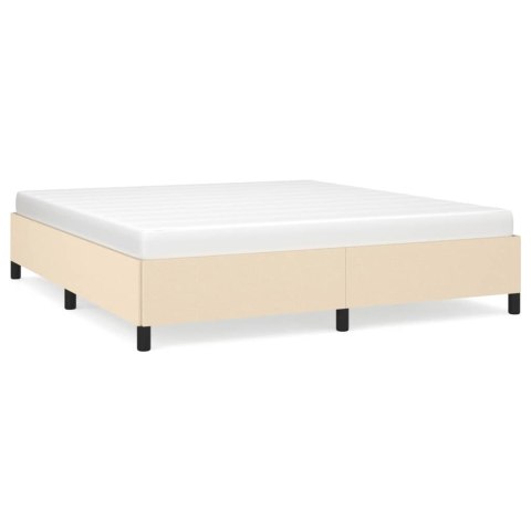 Rama łóżka, kremowa, 160x200 cm, obita tkaniną