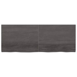 Półka, ciemnoszara, 160x60x4 cm, wykończone lite drewno dębowe
