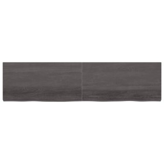 Półka, ciemnoszara, 200x50x6 cm, wykończone lite drewno dębowe