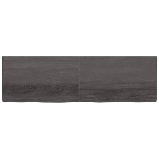 Półka, ciemnoszara, 200x60x4 cm, wykończone, lite drewno dębowe