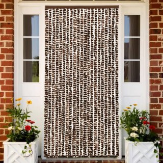 Zasłona przeciwko owadom, brąz i biel, 90x220 cm, szenil