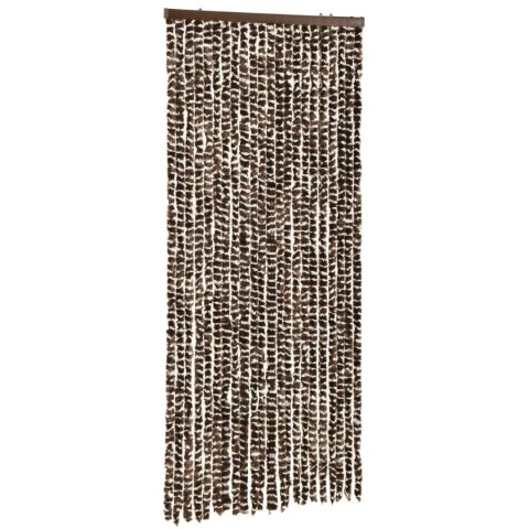 Zasłona przeciwko owadom, brąz i biel, 90x220 cm, szenil