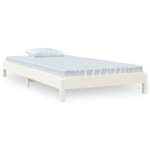 Łóżko sztaplowane, białe, 90x190 cm, lite drewno sosnowe