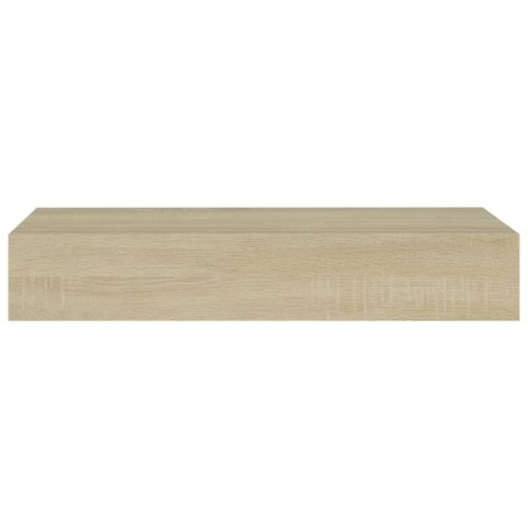 Półka ścienna z szufladą, kolor dębu, 60 x 23,5 x 10 cm, MDF