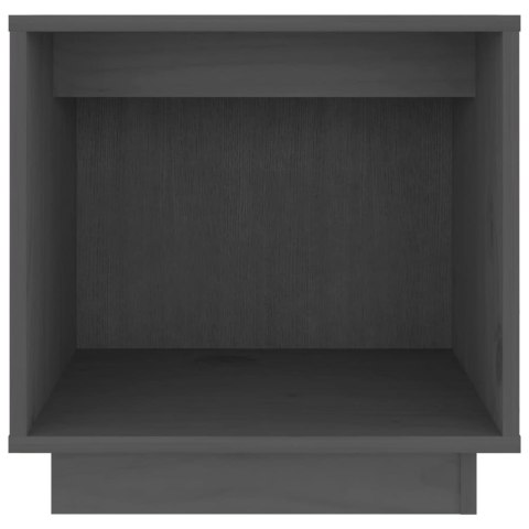 Szafki nocne, 2 szt., szare, 40x30x40 cm, lite drewno sosnowe
