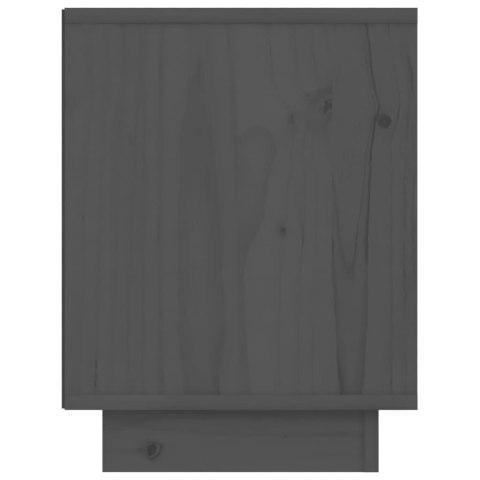 Szafki nocne, 2 szt., szare, 40x30x40 cm, lite drewno sosnowe