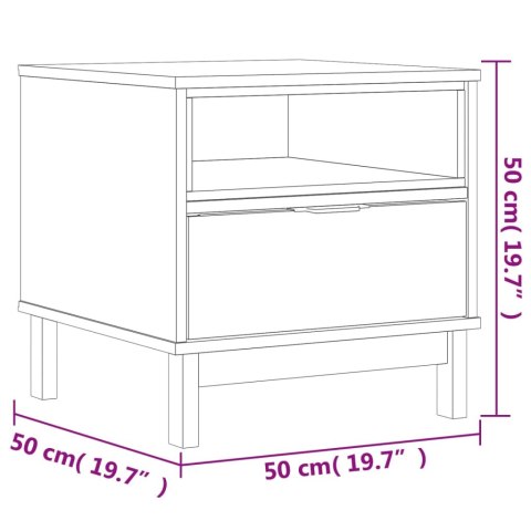 Stolik boczny FLAM, 50x50x50 cm, lite drewno sosnowe