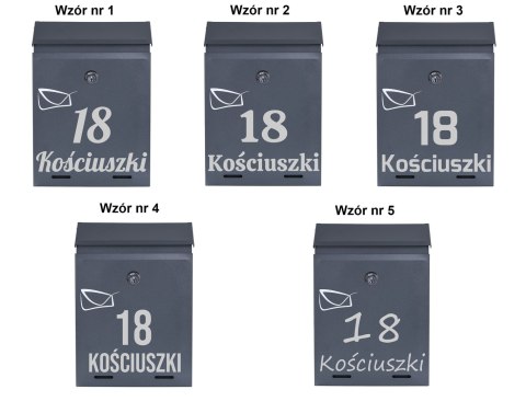 Skrzynka na listy ODVIN antracyt z napisem