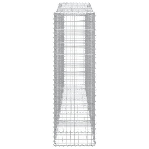Kosze gabionowe, 7 szt, 400x50x160/180 cm, galwanizowane żelazo