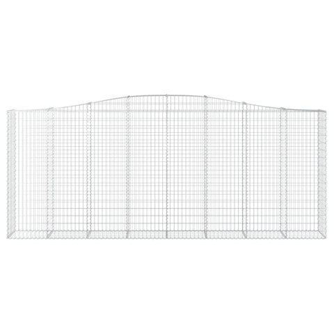 Kosze gabionowe, 8 szt, 400x50x160/180 cm, galwanizowane żelazo