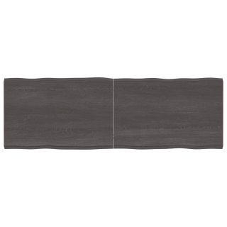 Blat stołu, ciemnoszary, 180x60x4 cm, dąb z naturalną krawędzią