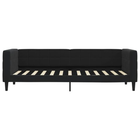 Sofa z materacem do spania, czarna, 80x200 cm, aksamit