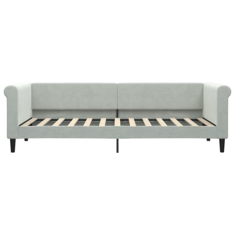 Sofa z materacem do spania, jasnoszara, 80x200 cm, aksamit