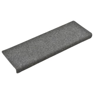 Nakładki na schody, 15 szt., igłowane, 65x21x4 cm, jasnoszare