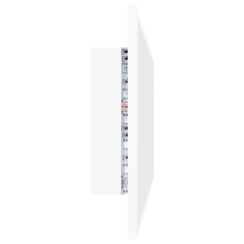 Lustro łazienkowe z LED, białe, 100x8,5x37 cm, akryl