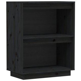 Szafka, czarna, 60x34x75 cm, lite drewno sosnowe