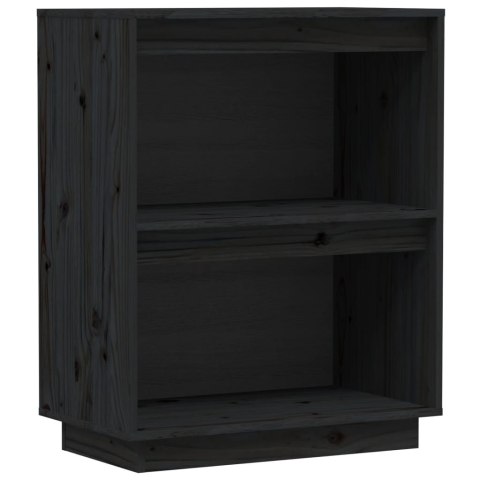 Szafka, czarna, 60x34x75 cm, lite drewno sosnowe