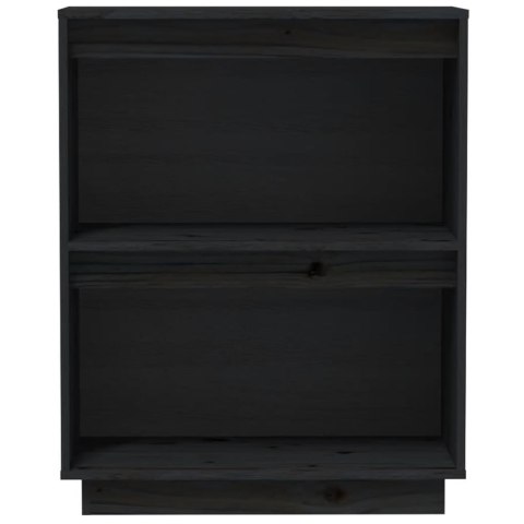 Szafka, czarna, 60x34x75 cm, lite drewno sosnowe