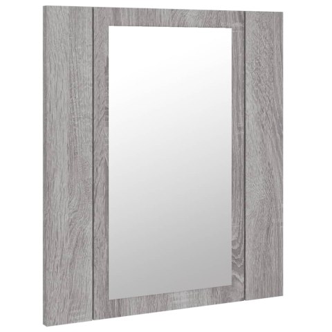 Szafka łazienkowa z lustrem i LED, szary dąb sonoma 40x12x45 cm