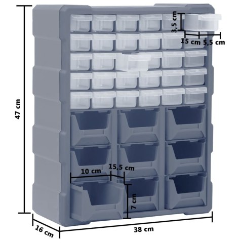 Organizer z 39 szufladkami, 38x16x47 cm