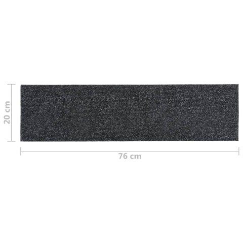 Samoprzylepne nakładki na schody, 15 szt., 76x20 cm, szare