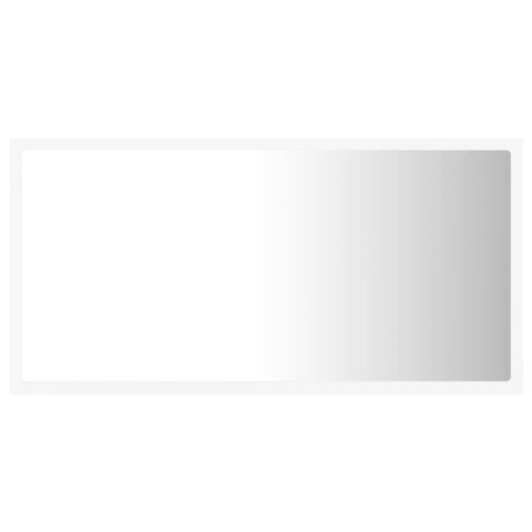 Lustro łazienkowe z LED, białe, 80x8,5x37 cm, akryl
