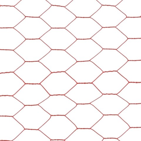 Ogrodzenie z siatki, stal i PVC, 25x1 m, czerwone