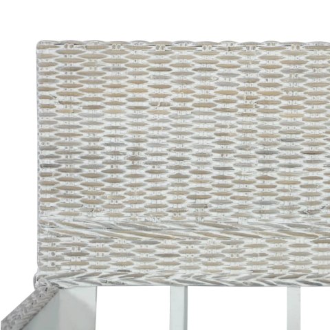 Rama łóżka, szara, naturalny rattan, 180 x 200 cm