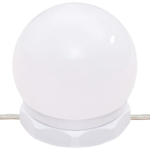 Toaletka z lampkami LED, biała, 90x42x132,5 cm