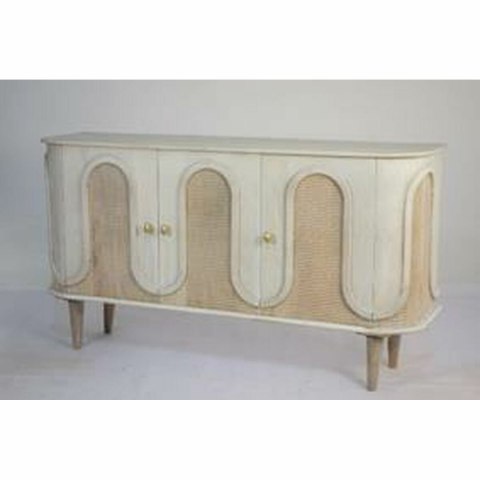 Stoły do Jadalni DKD Home Decor Biały Złoty Mosiądz Drewno mango 180 x 90 x 76 cm