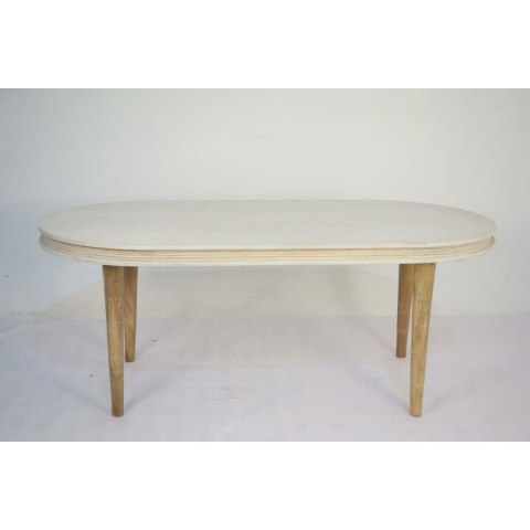 Stoły do Jadalni DKD Home Decor Biały Złoty Mosiądz Drewno mango 180 x 90 x 76 cm