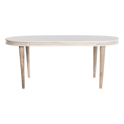 Stoły do Jadalni DKD Home Decor Biały Złoty Mosiądz Drewno mango 180 x 90 x 76 cm