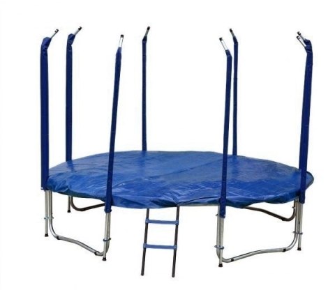 Trampolina Ogrodowa Jumpi 374cm/12FT Maxy Comfort Niebieska Z Wewnętrzną Siatką