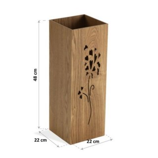 Stojak na parasole Kvety Drewno MDF (22 x 48 x 22 cm) - Biały