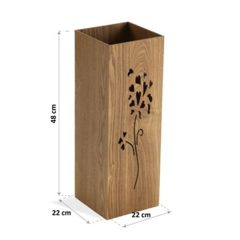 Stojak na parasole Kvety Drewno MDF (22 x 48 x 22 cm) - Biały