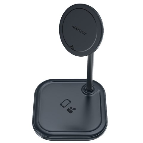 2w1 Ładowarka bezprzewodowa Qi 15W i stojak podstawka do iPhone i Apple AirPods E6 czarny