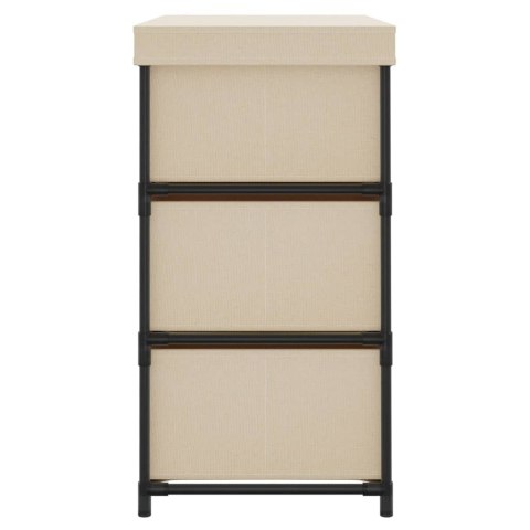 Szafka z 6 szufladami, 55x29x55 cm, kremowa, stal