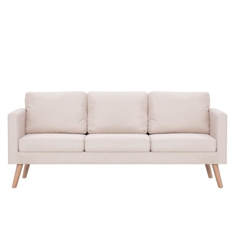 Sofa 3-osobowa, materiałowa, kremowa
